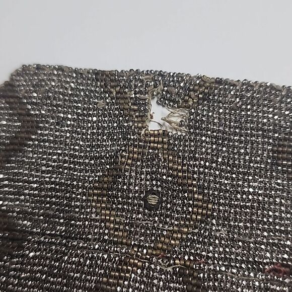 Vintage Coin Purse Beaded Seed Beads Small Red Rhinestones - Picture 4 of 12